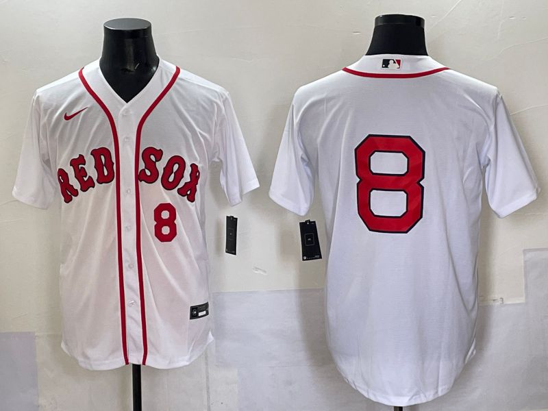 Men Boston Red Sox #8 No Name White Game 2025 Nike MLB Jersey style 004->boston red sox->MLB Jersey